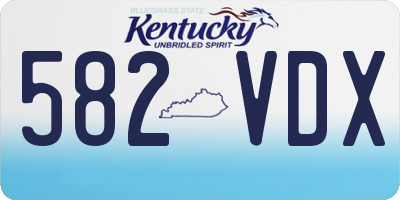 KY license plate 582VDX