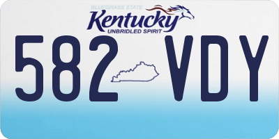 KY license plate 582VDY