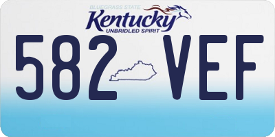 KY license plate 582VEF