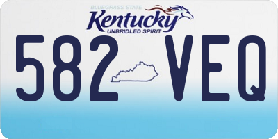 KY license plate 582VEQ