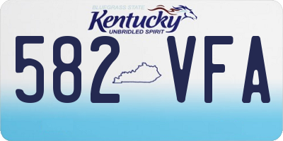 KY license plate 582VFA