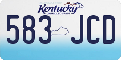 KY license plate 583JCD