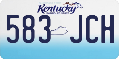 KY license plate 583JCH