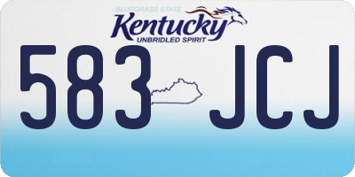 KY license plate 583JCJ