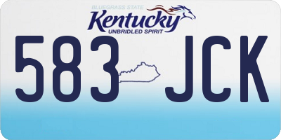 KY license plate 583JCK