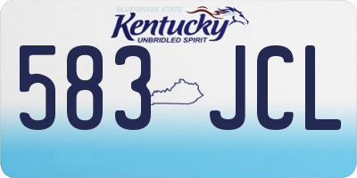 KY license plate 583JCL