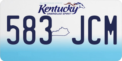 KY license plate 583JCM