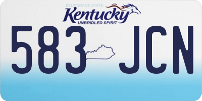 KY license plate 583JCN