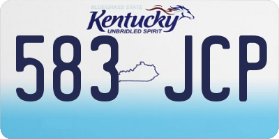 KY license plate 583JCP