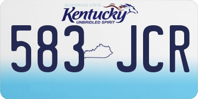 KY license plate 583JCR