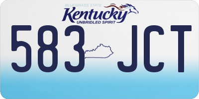 KY license plate 583JCT
