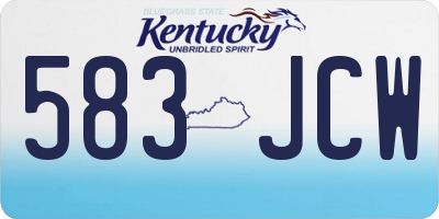KY license plate 583JCW