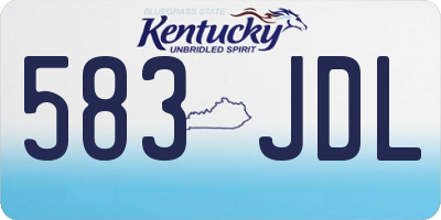 KY license plate 583JDL