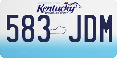 KY license plate 583JDM