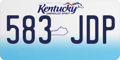 KY license plate 583JDP