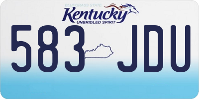 KY license plate 583JDU