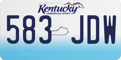 KY license plate 583JDW