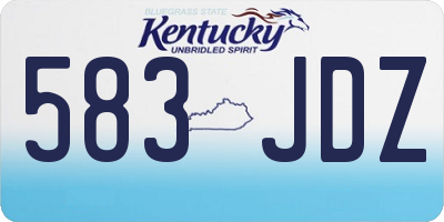 KY license plate 583JDZ
