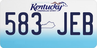 KY license plate 583JEB