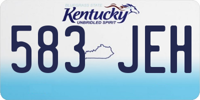 KY license plate 583JEH