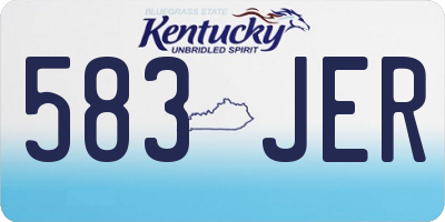 KY license plate 583JER