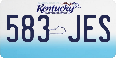 KY license plate 583JES