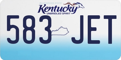 KY license plate 583JET