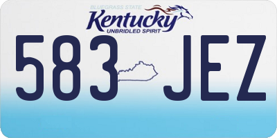 KY license plate 583JEZ