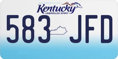KY license plate 583JFD