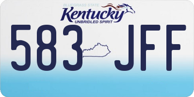 KY license plate 583JFF