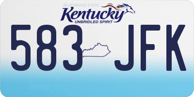 KY license plate 583JFK