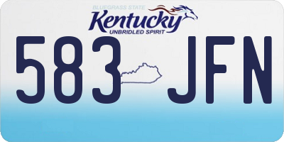 KY license plate 583JFN