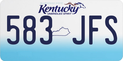 KY license plate 583JFS