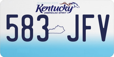 KY license plate 583JFV