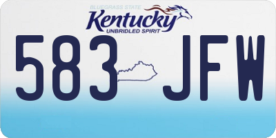 KY license plate 583JFW