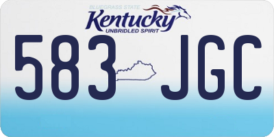 KY license plate 583JGC