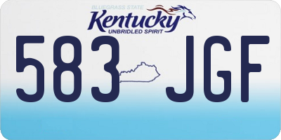 KY license plate 583JGF