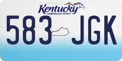 KY license plate 583JGK