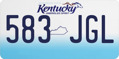 KY license plate 583JGL