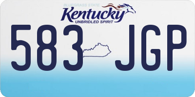 KY license plate 583JGP