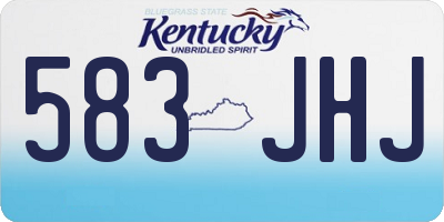 KY license plate 583JHJ