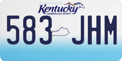 KY license plate 583JHM