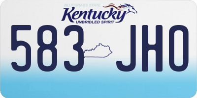 KY license plate 583JHO
