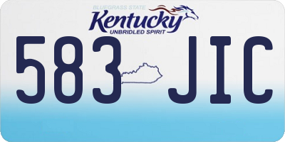 KY license plate 583JIC