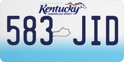 KY license plate 583JID