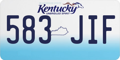 KY license plate 583JIF