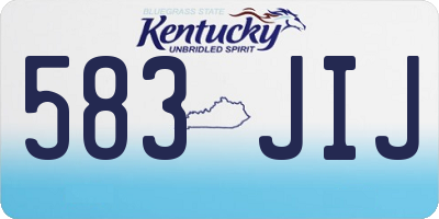 KY license plate 583JIJ