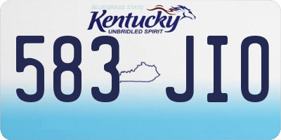 KY license plate 583JIO