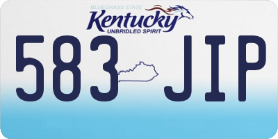 KY license plate 583JIP