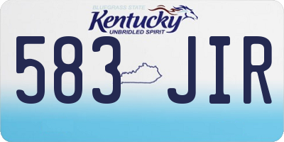 KY license plate 583JIR